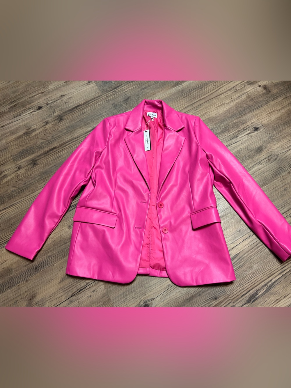 Steve Madden Hot Pink Faux Leather Blazer Jacket